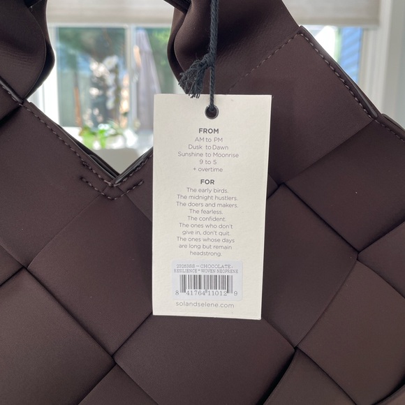 Sol and Selene “Resilience” Woven Neoprene Bag - Brown - NWT - Picture 6 of 9